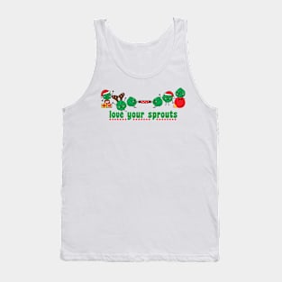 Funny Christmas Brussel Sprout Characters Tank Top